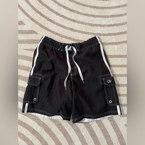 OP Men's Black and White Swim Trunks